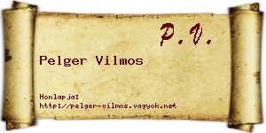 Pelger Vilmos névjegykártya